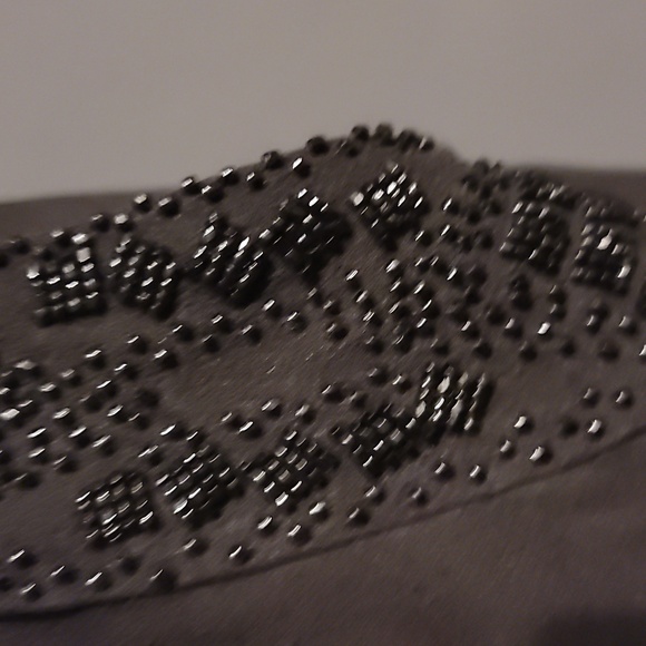 Anne Klein Rhinestone Black Silk Halter Midi Dress - Picture 2 of 6